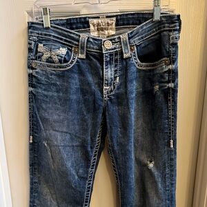 BIG STAR Womens 29L Remy Low Rise Bootcut Western Jeans Embroidered Y2K Cowgirl*
